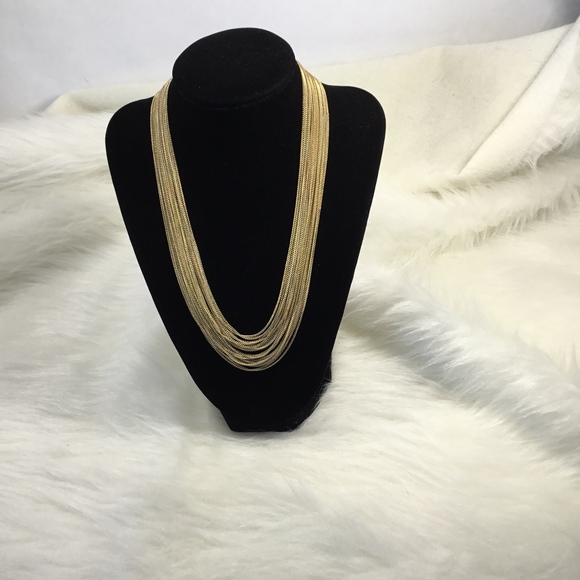 Nicole Miller Goldtone Drape Chain Necklace Toggle - Picture 2 of 5
